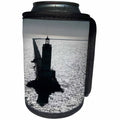 3dRose Albom Design Seascapes - Lighthouse at the End of a Long Breakwater Long Beach California USA - Can Cooler Bottle Wrap (cc_22793)