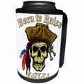 3dRose Jack of Arts Pirates - PIRATE SKULL WITH Born To Raise Hell - Can Cooler Bottle Wrap (cc_22836)