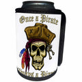 3dRose Jack of Arts Pirates - PIRATE SKULL WITH Once a Pirate - Can Cooler Bottle Wrap (cc_22840)