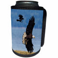 3dRose Danita Delimont - Birds of Prey - Crow attacking Bald Eagle - Can Cooler Bottle Wrap (cc_228422)