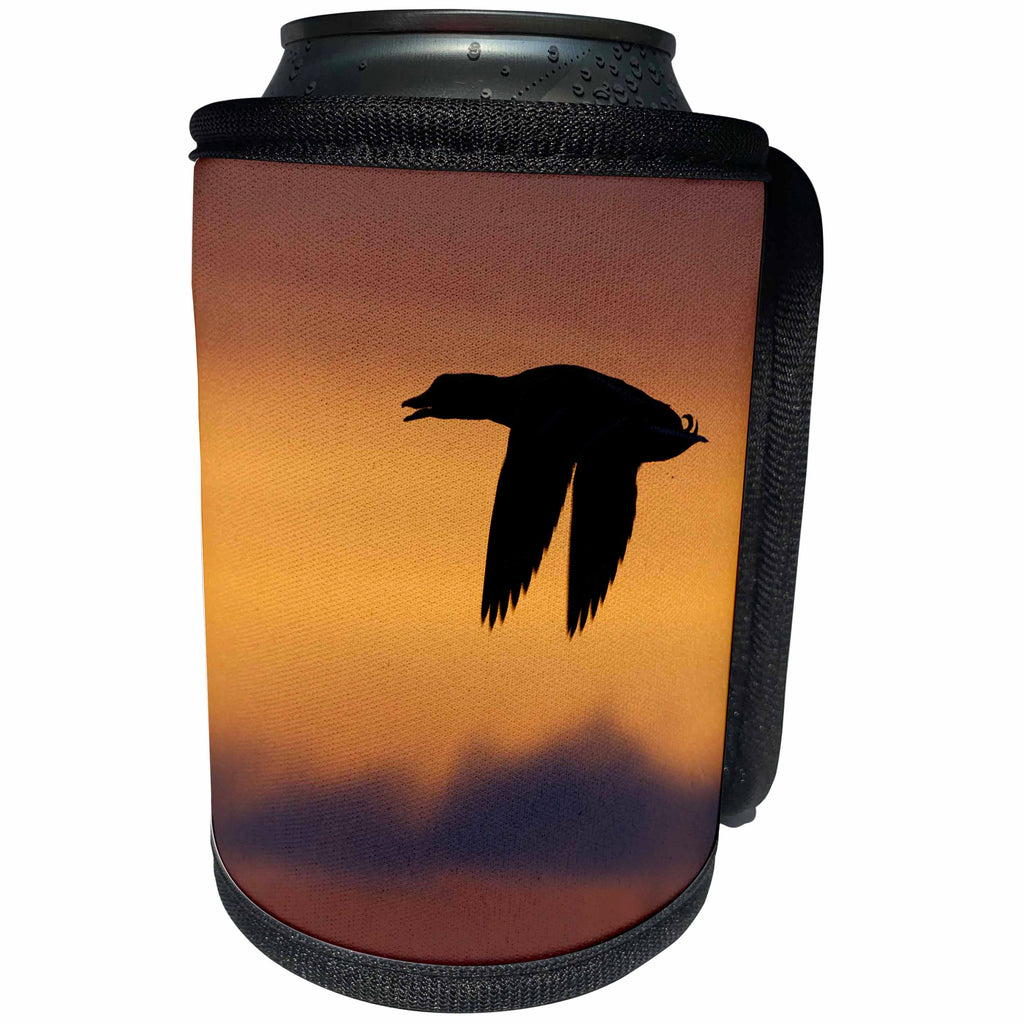 3dRose Danita Delimont - Ducks - Silhouette of Mallard Drake - Can Cooler Bottle Wrap (cc_228424)