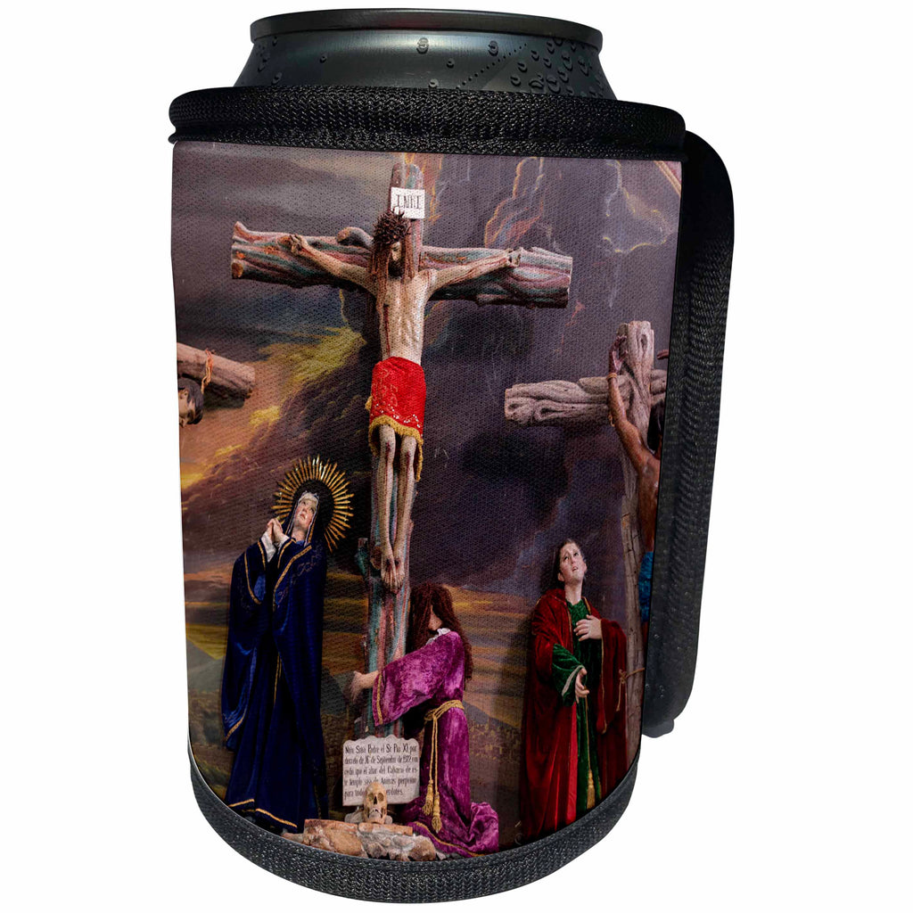 3dRose Danita Delimont - Religion - Crucifixion scene inside a church, San Miguel de Allende, Mexico. - Can Cooler Bottle Wrap (cc_229231)