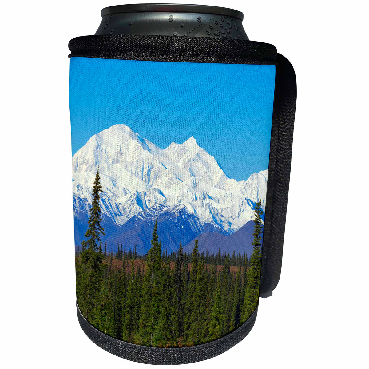 3dRose Danita Delimont - Mountain - Mt. McKinley is an awesome sight on an unusually clear day, Alaska - Can Cooler Bottle Wrap (cc_229508)