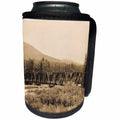 3dRose Danita Delimont - Bridge - An iron rail crossing bridge in vintage sepia, Alaska - Can Cooler Bottle Wrap (cc_229511)
