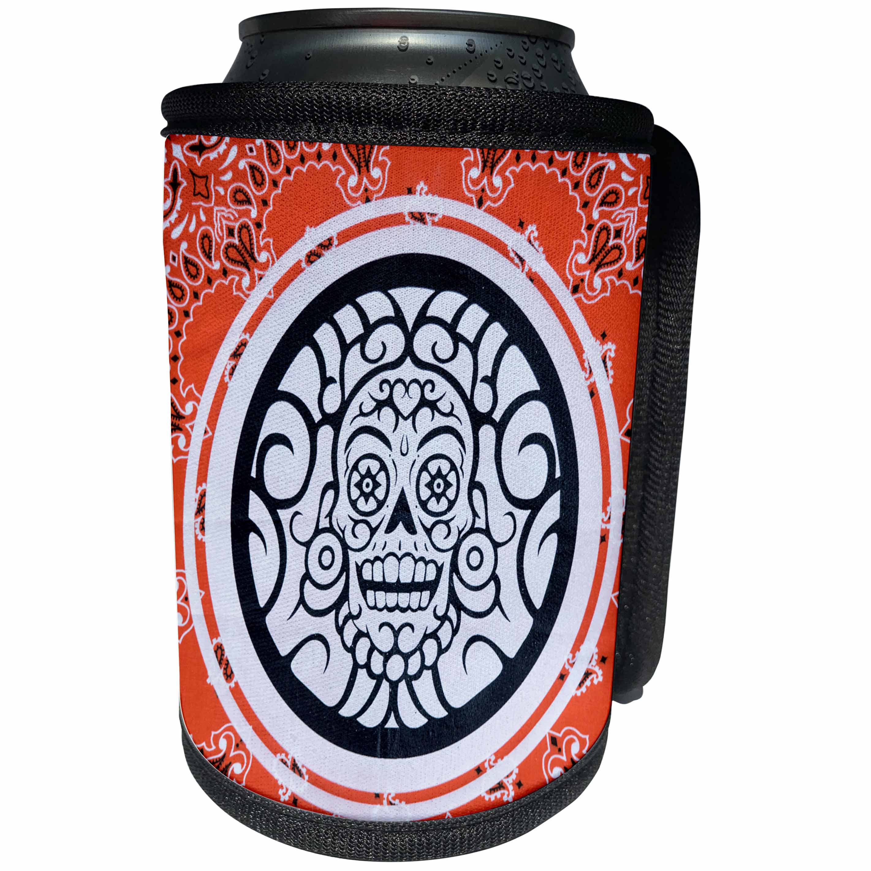 3dRose Danita Delimont - patterns - Arizona, Phoenix, Desert Botanical Garden. Bandana with skull design. - Can Cooler Bottle Wrap (cc_229528)