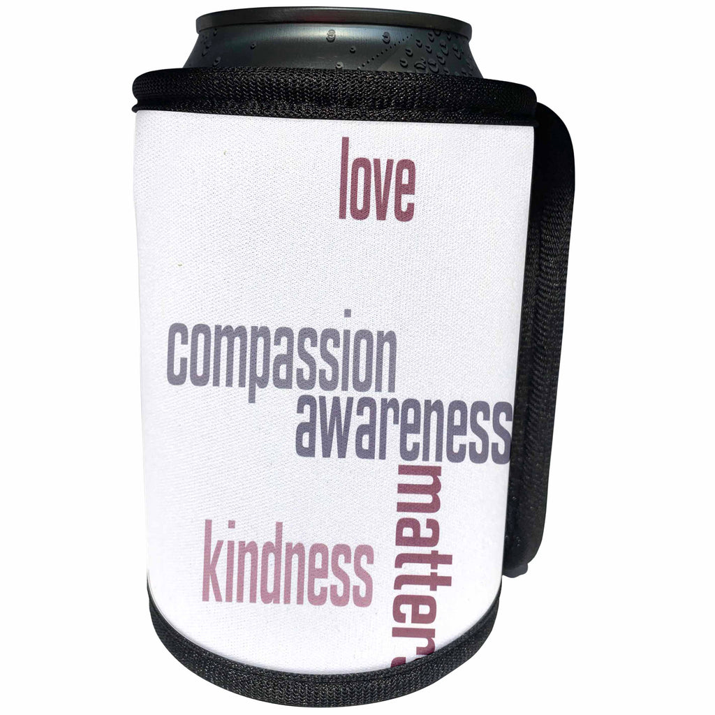 3dRose Patricia Sanders Inspirations - Kindness Matters - Can Cooler Bottle Wrap (cc_22954)
