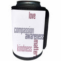 3dRose Patricia Sanders Inspirations - Kindness Matters - Can Cooler Bottle Wrap (cc_22954)