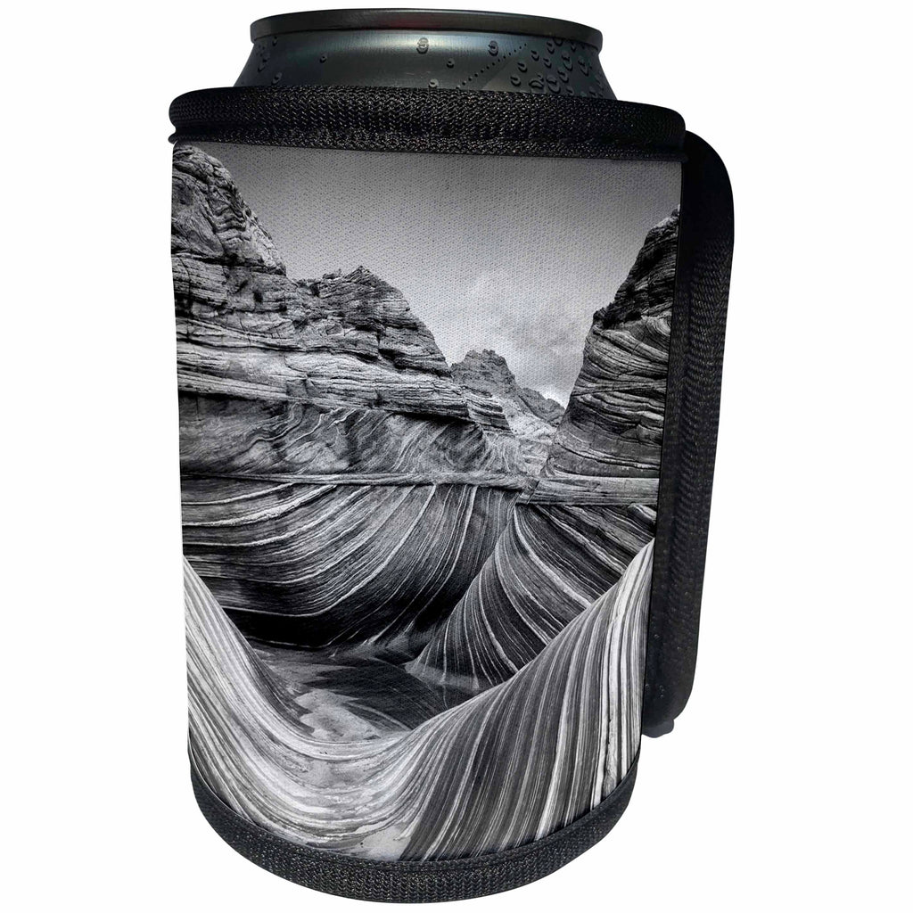 3dRose Danita Delimont - Rock formations - Vermilion Cliffs, Paria Canyon. Sandstone pattern at The Wave - Can Cooler Bottle Wrap (cc_229546)