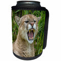 3dRose Danita Delimont - Animals - USA, Minnesota. Headshot of cougar snarling in the grass. - Can Cooler Bottle Wrap (cc_231036)
