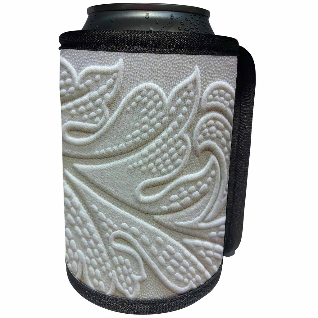 3dRose Florene Designer Texture - Leaf Relief - Can Cooler Bottle Wrap (cc_23104)