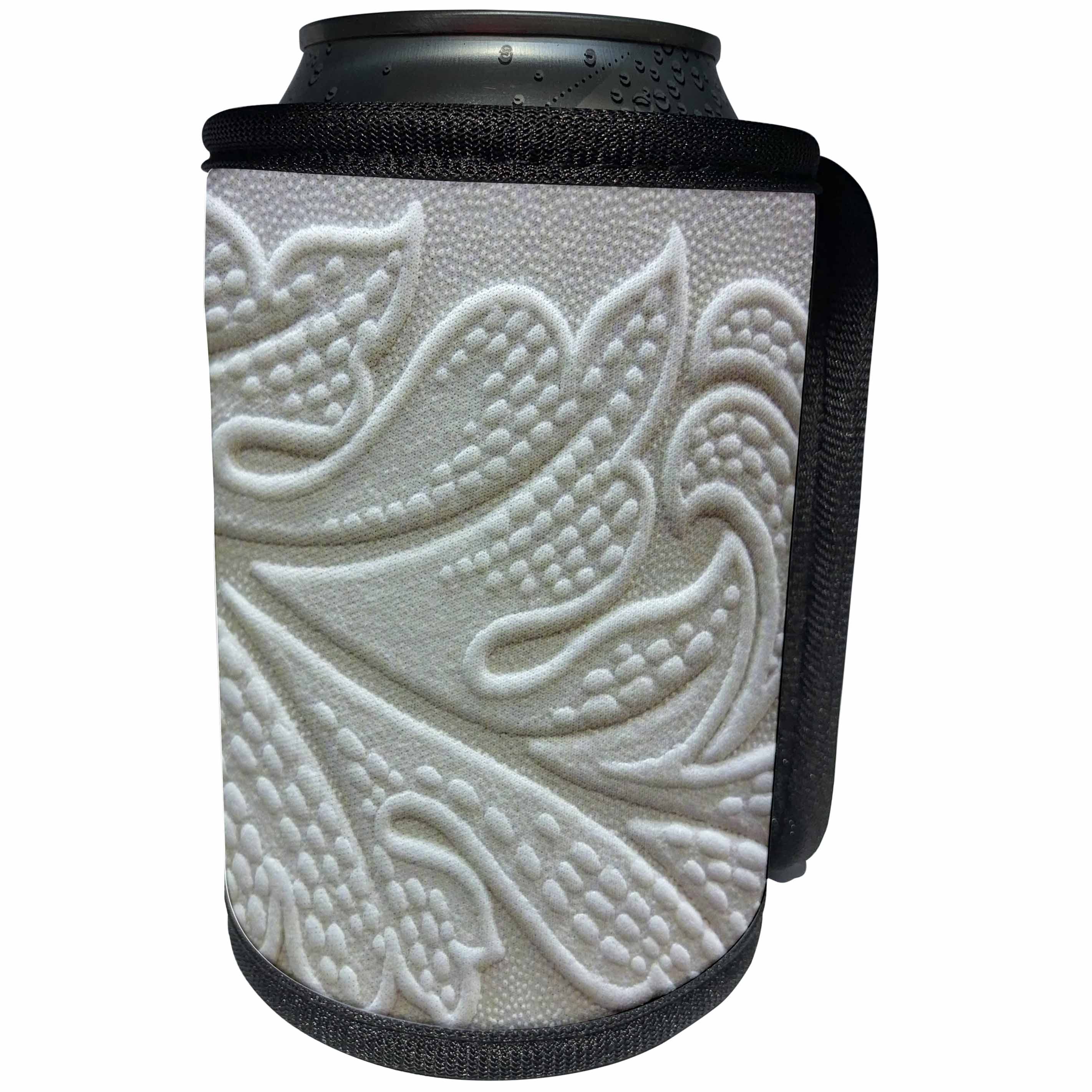3dRose Florene Designer Texture - Leaf Relief - Can Cooler Bottle Wrap (cc_23104)