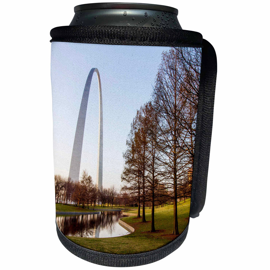 3dRose Danita Delimont - Missouri - St. Louis Gateway Arch, Missouri at sunrise - Can Cooler Bottle Wrap (cc_231051)