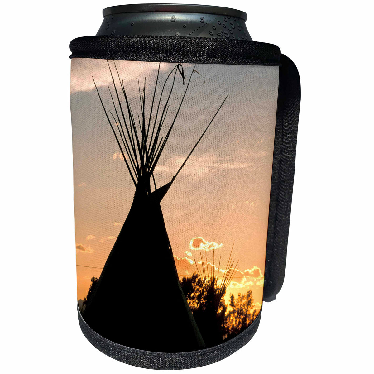 3dRose Danita Delimont - Travel - Blackfeet tepees made from canvas, Montana - Can Cooler Bottle Wrap (cc_231055)