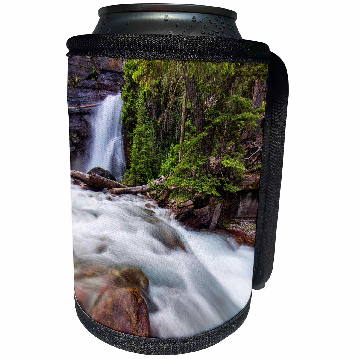 3dRose Danita Delimont - Glacier National Park - Baring Falls in Glacier National Park, Montana - Can Cooler Bottle Wrap (cc_231069)
