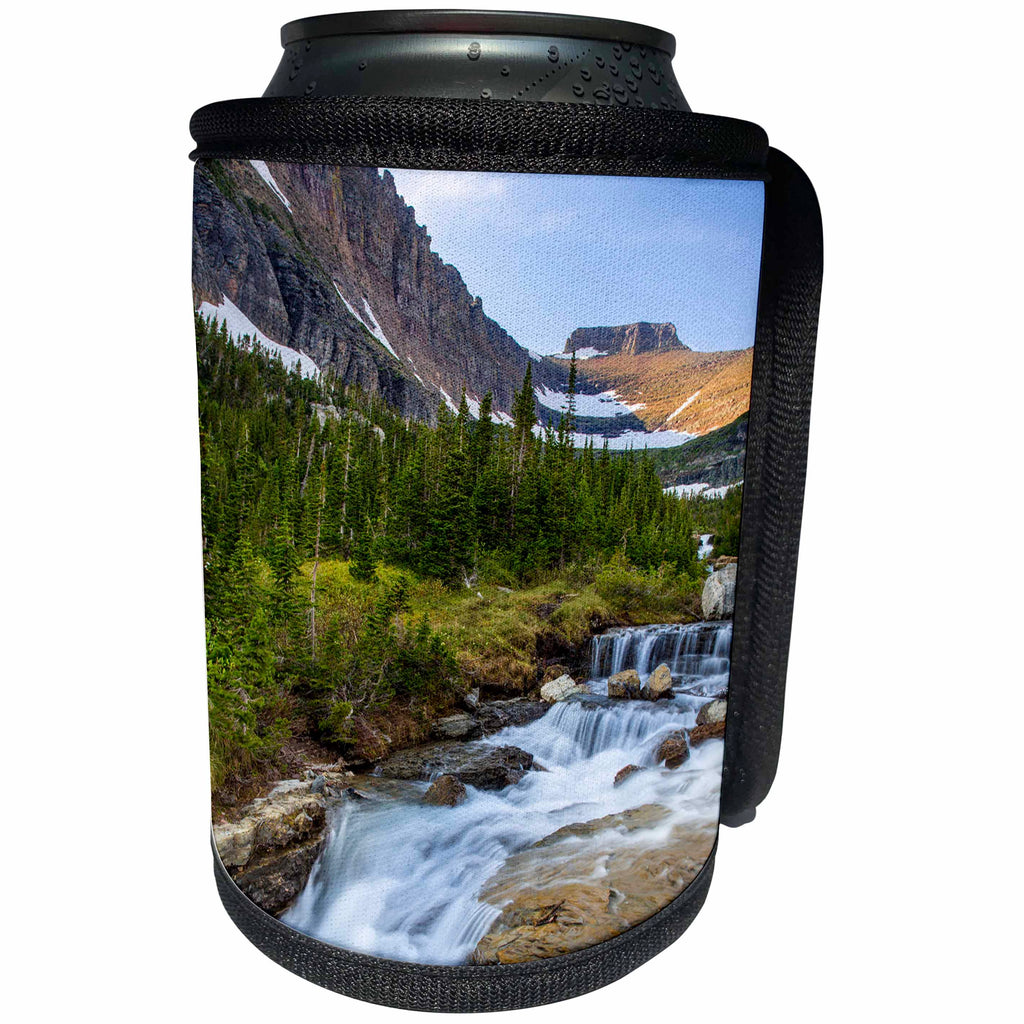 3dRose Danita Delimont - Glacier National Park - Lunch Creek with Pollock Mountain in Glacier National Park, Montana - Can Cooler Bottle Wrap (cc_231086)