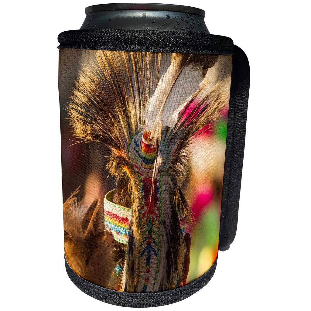 3dRose Danita Delimont - Montana - Dancing and Grand march at the Indian Days celebration, Montana, USA - Can Cooler Bottle Wrap (cc_231092)