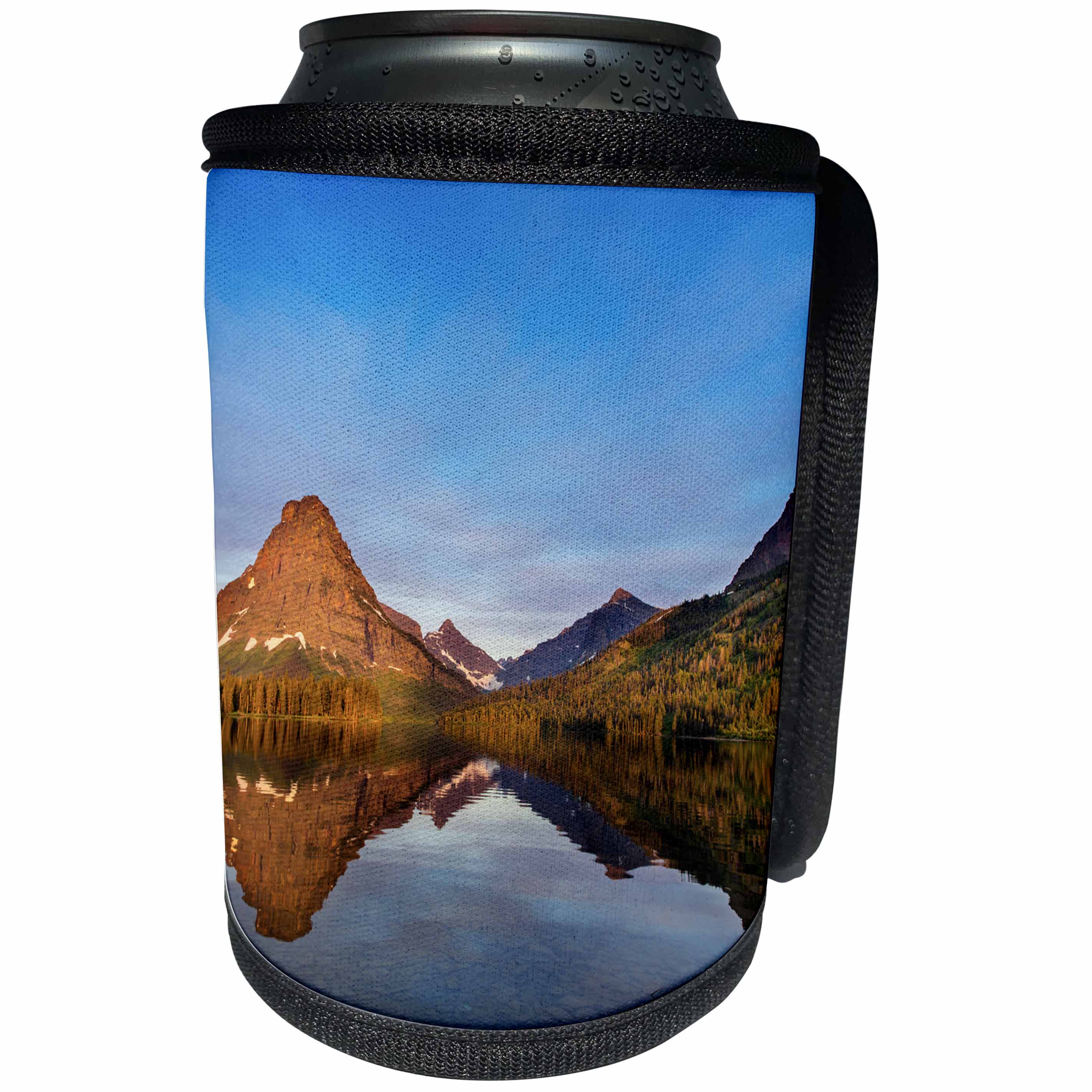 3dRose Danita Delimont - Glacier National Park - Calm morning at Two Medicine Lake in Glacier National Park, Montana - Can Cooler Bottle Wrap (cc_231097)