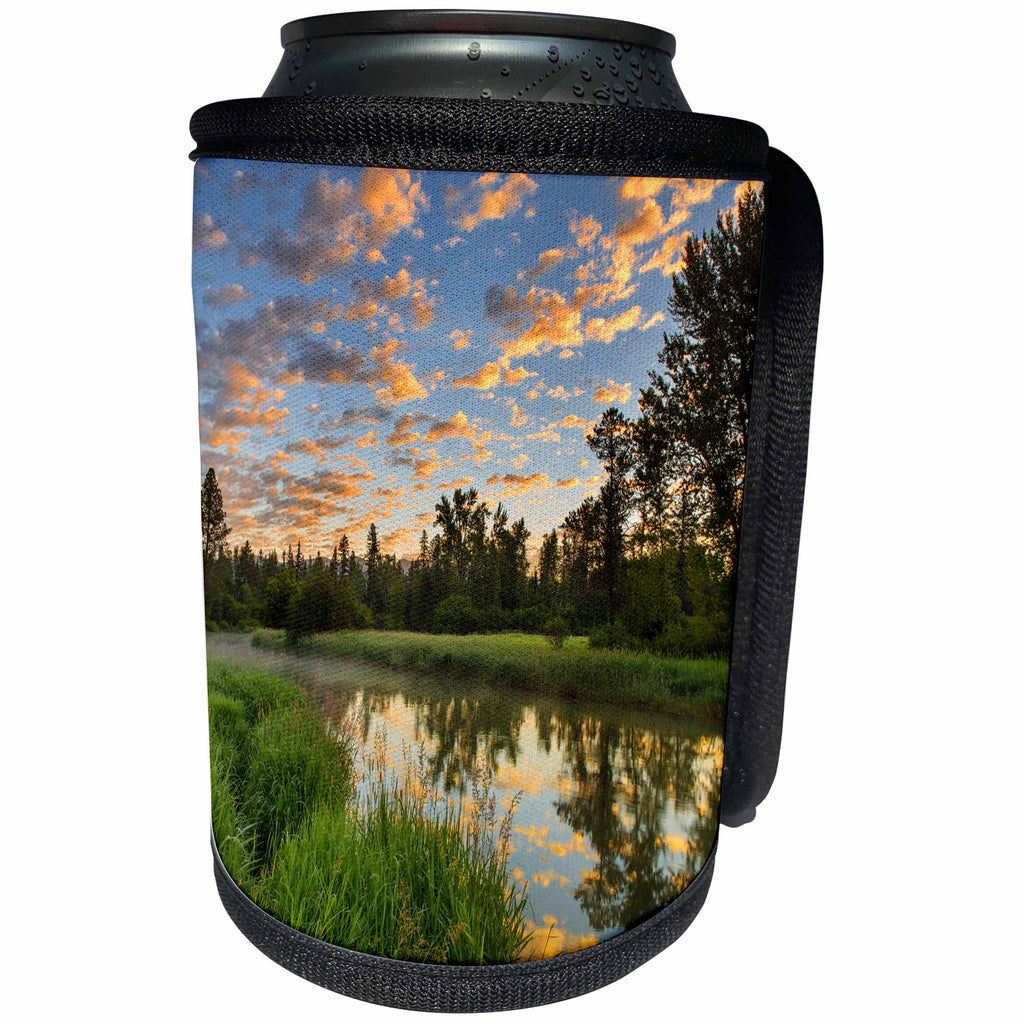 3dRose Danita Delimont - Montana - The Whitefish River, Montana, USA - Can Cooler Bottle Wrap (cc_231102)