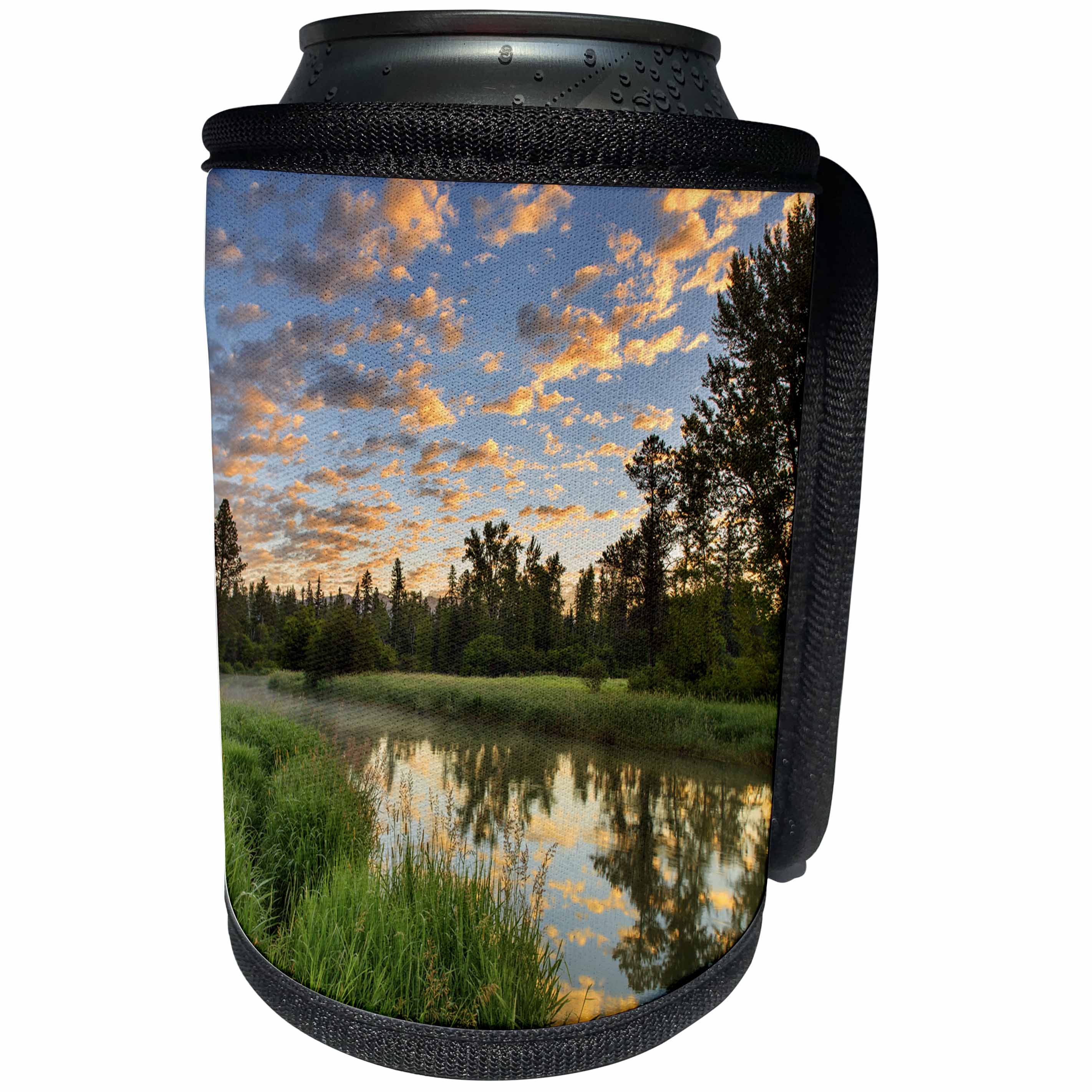 3dRose Danita Delimont - Montana - The Whitefish River, Montana, USA - Can Cooler Bottle Wrap (cc_231102)