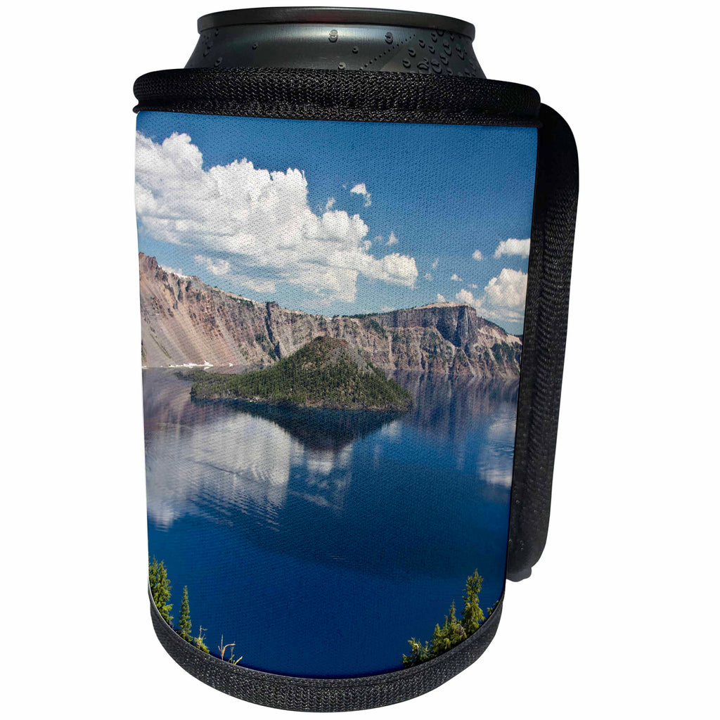 3dRose Danita Delimont - National Park - Crater Lake and Wizard Island, Oregon, USA - Can Cooler Bottle Wrap (cc_231491)
