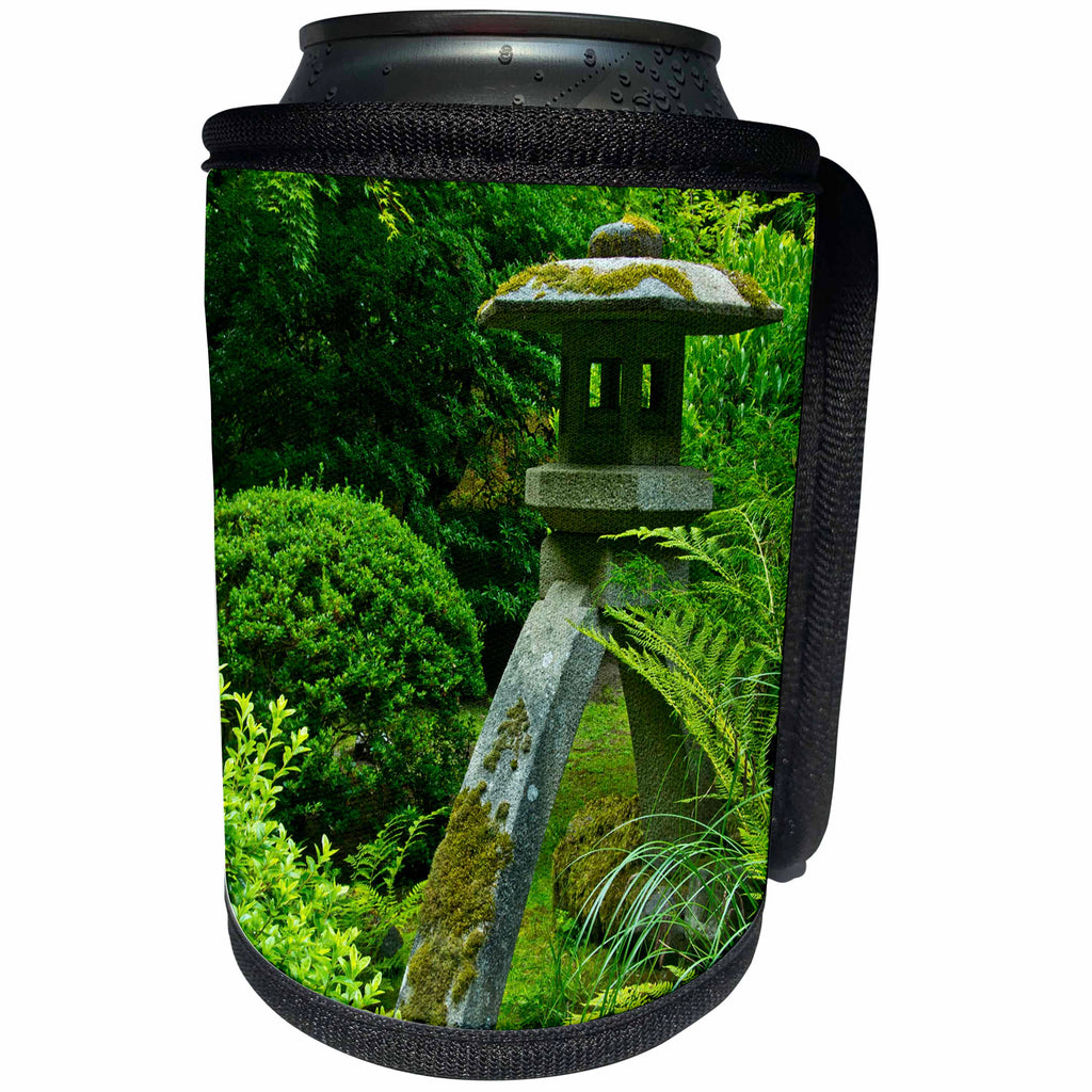 3dRose Danita Delimont - Flora - Pagoda, summer, Portland Japanese Garden, Portland, Oregon, USA - Can Cooler Bottle Wrap (cc_231494)
