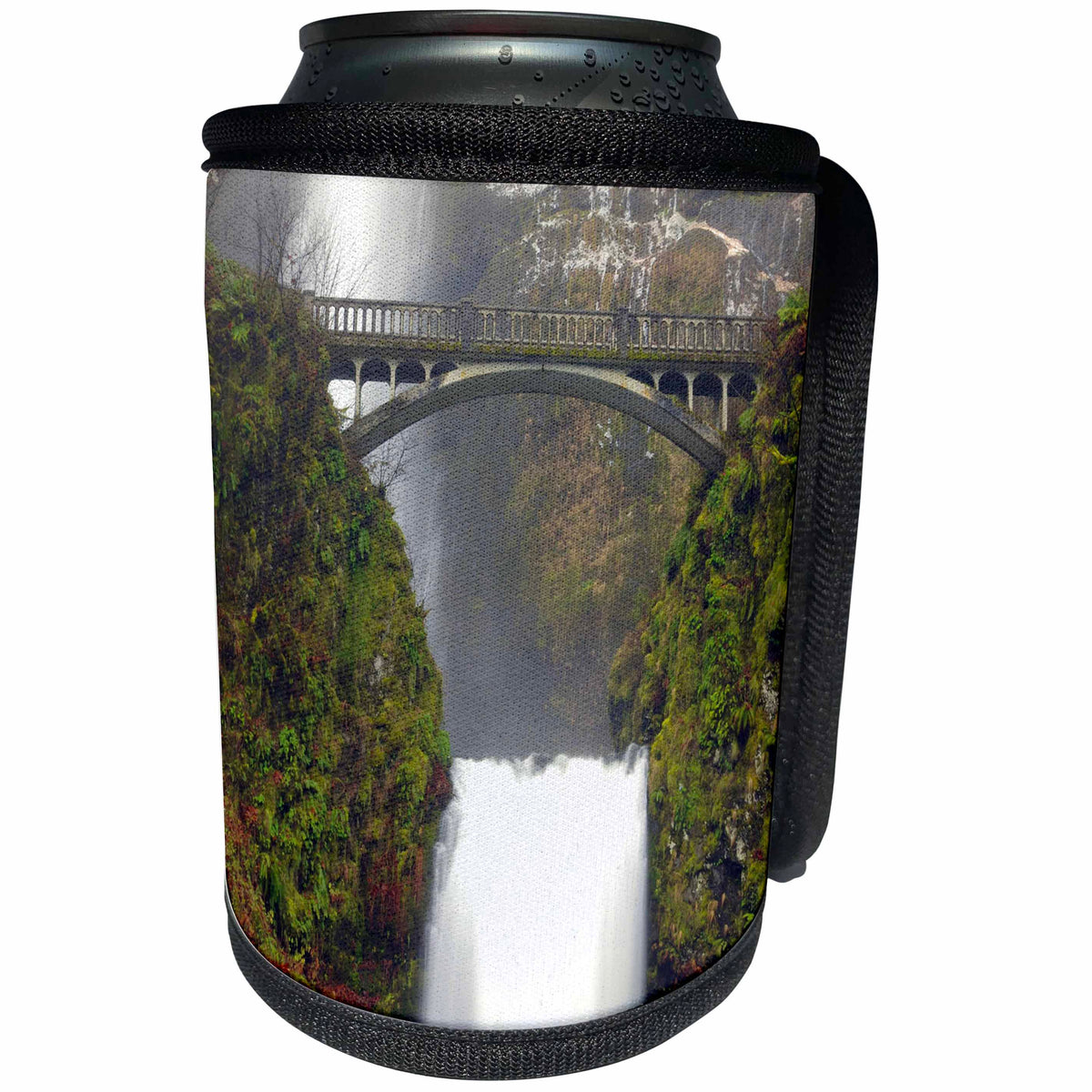 3dRose Danita Delimont - Waterfall - Multnomah Falls, winter, Guy W. Talbot State Park, Oregon, USA - Can Cooler Bottle Wrap (cc_231506)