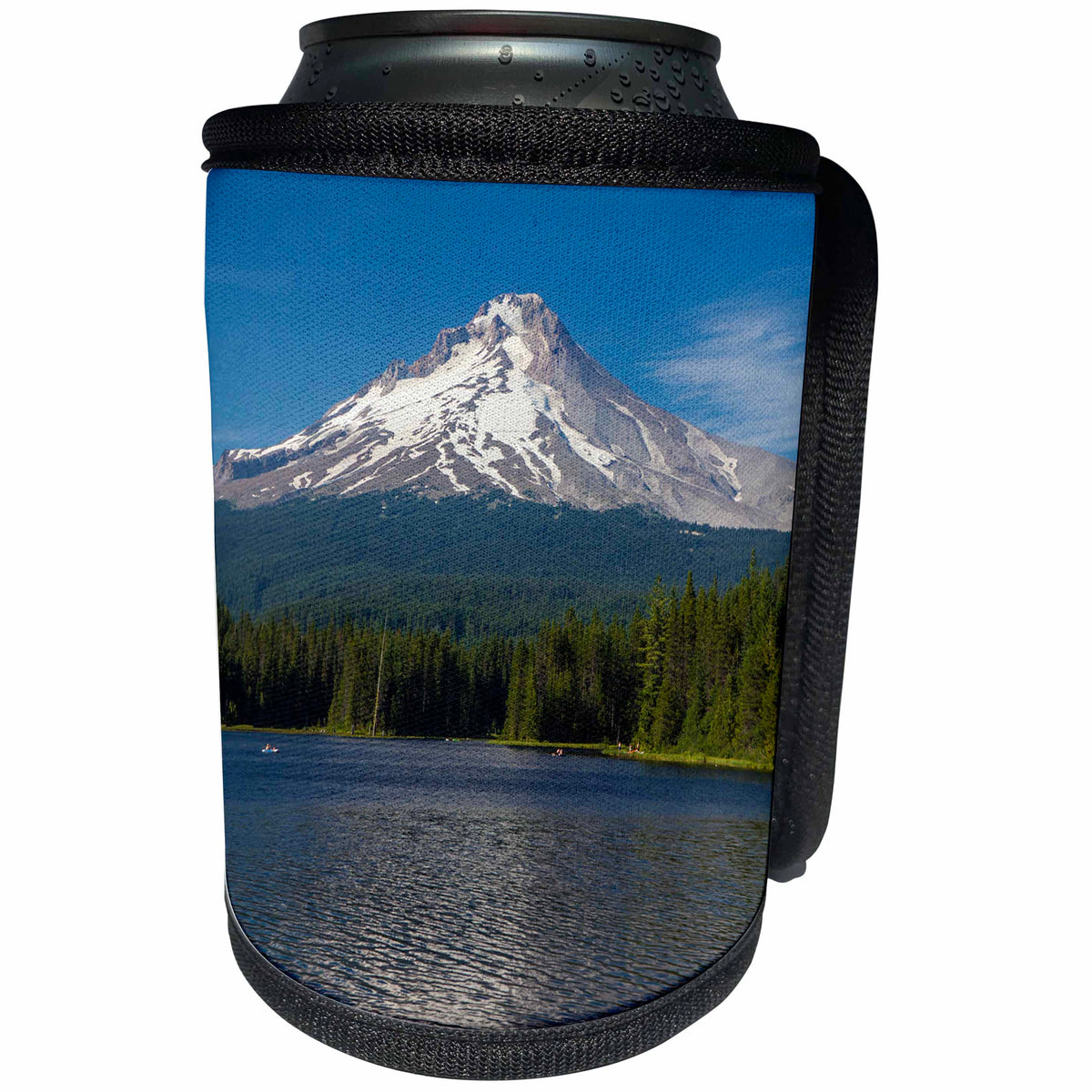 3dRose Danita Delimont - Mountains - Oregon. Mt. Hood rising above Trillium Lake - Can Cooler Bottle Wrap (cc_231517)