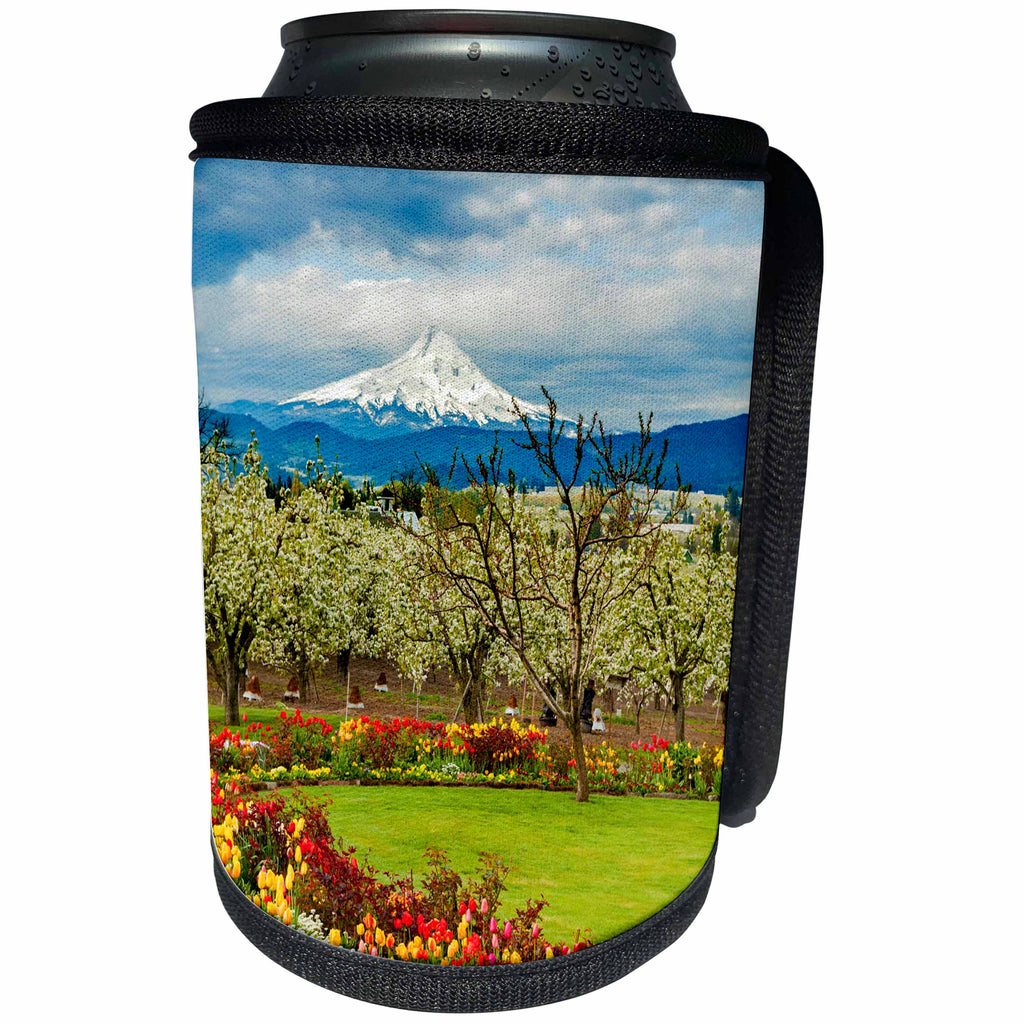 3dRose Danita Delimont - Flora - USA, Oregon, Hood River. Spring flowers and apple orchard. - Can Cooler Bottle Wrap (cc_231531)