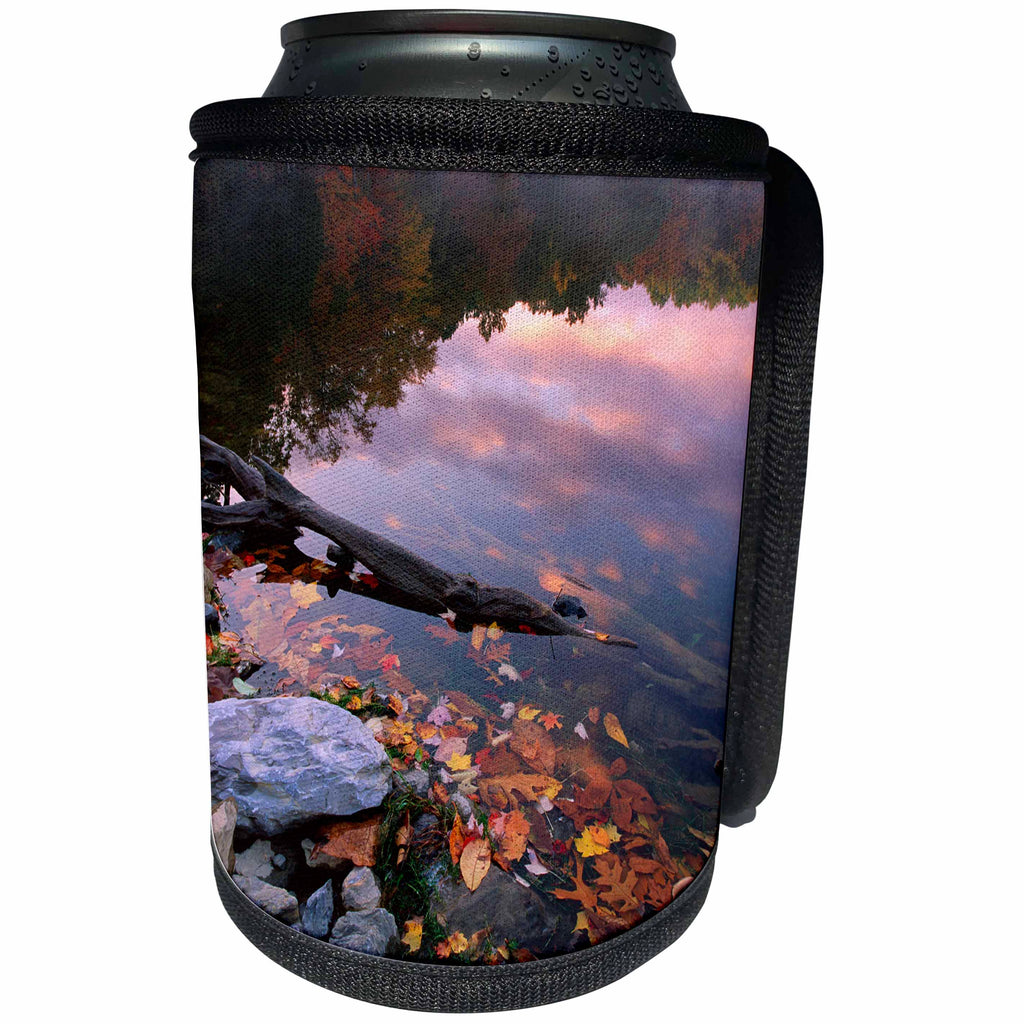 3dRose Danita Delimont - Autumn - USA, Pennsylvania, Pocono Mountains. Autumn sunrise on lake. - Can Cooler Bottle Wrap (cc_231535)