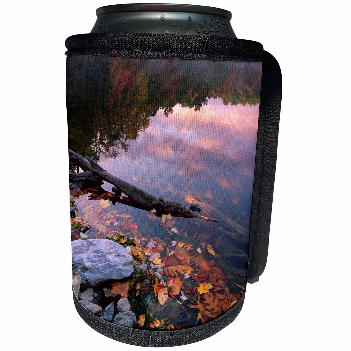 3dRose Danita Delimont - Autumn - USA, Pennsylvania, Pocono Mountains. Autumn sunrise on lake. - Can Cooler Bottle Wrap (cc_231535)