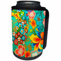 3dRose Florene Abstract Floral - Tropical Pop - Can Cooler Bottle Wrap (cc_23154)