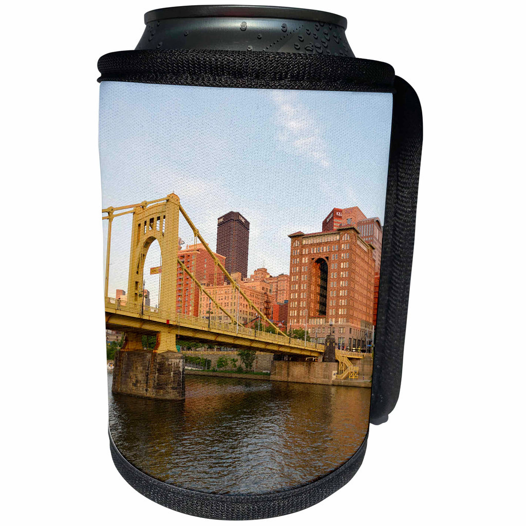 3dRose Danita Delimont - Architecture - USA, Pennsylvania, Pittsburgh. Boating, Roberto Clemente Bridge - Can Cooler Bottle Wrap (cc_231570)