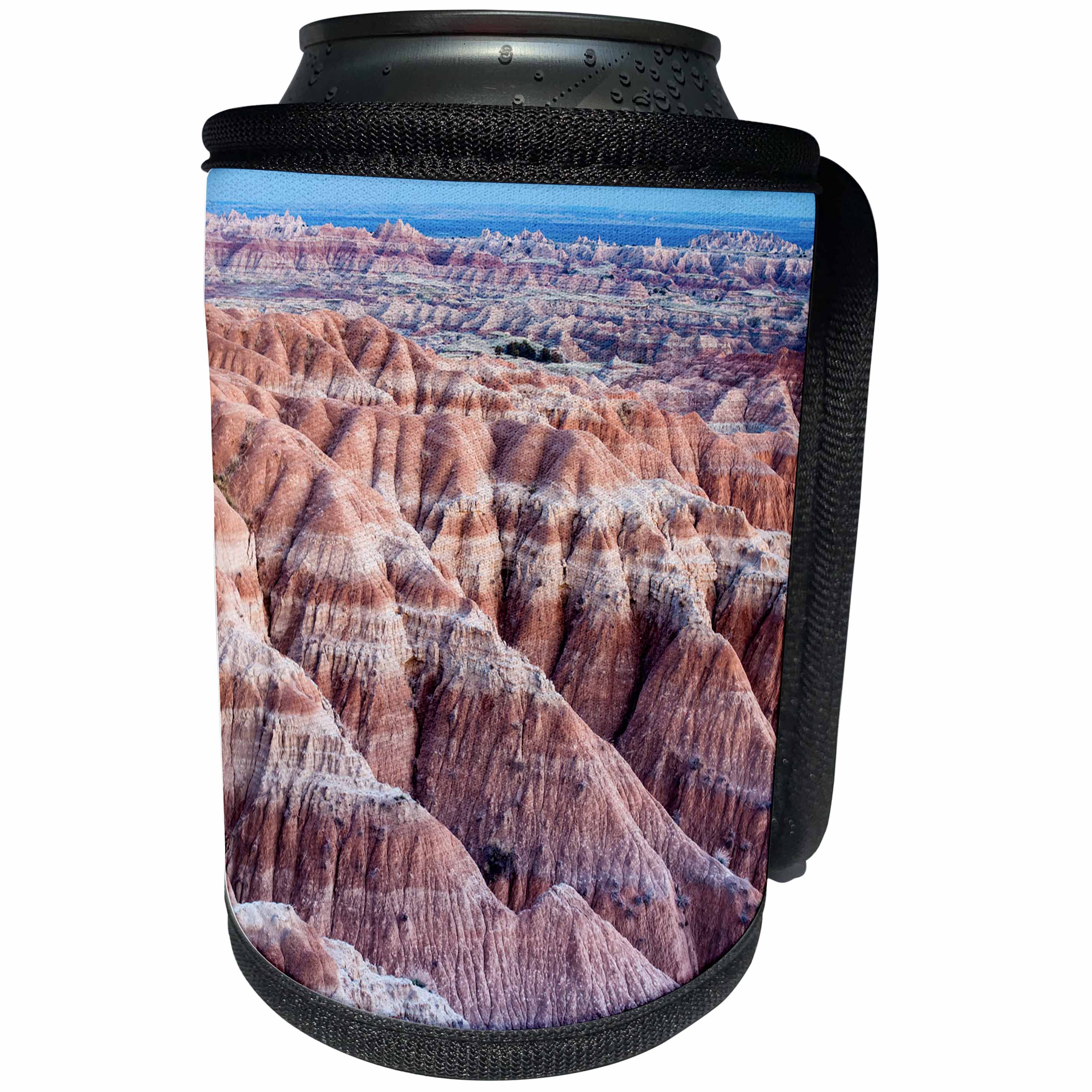 3dRose Danita Delimont - National Park - Textured landscape in Badlands National Park, SD - Can Cooler Bottle Wrap (cc_231582)