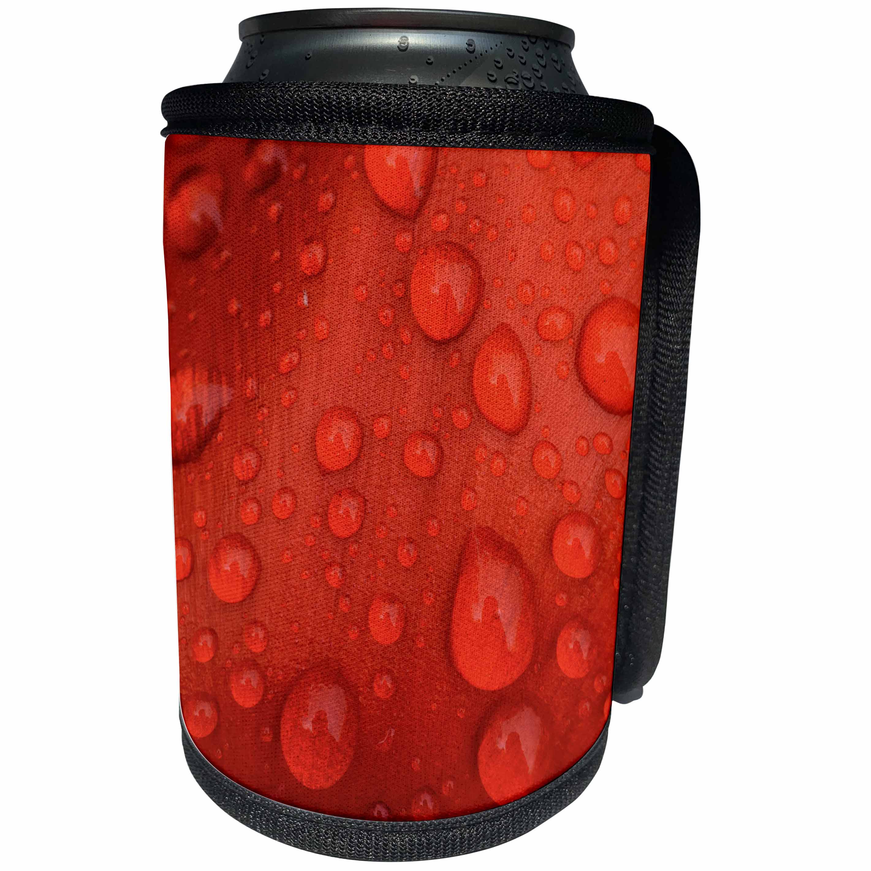 3dRose Danita Delimont - Flowers - Close-up of rain droplets on red tulip petal. - Can Cooler Bottle Wrap (cc_231766)