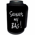 3dRose InspirationzStore Its My Bag - Skiing is my Bag. Fun skier gift black and white text love to ski - Can Cooler Bottle Wrap (cc_232213)