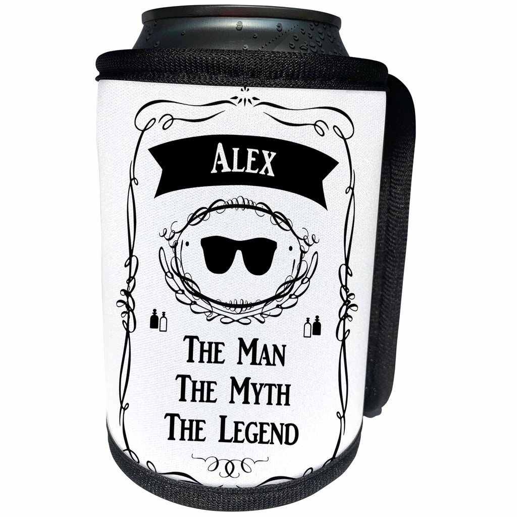 3dRose InspirationzStore The Man The Myth The Legend - Alex - The Man The Myth The Legend - personal name personalized gift - Can Cooler Bottle Wrap (cc_232231)