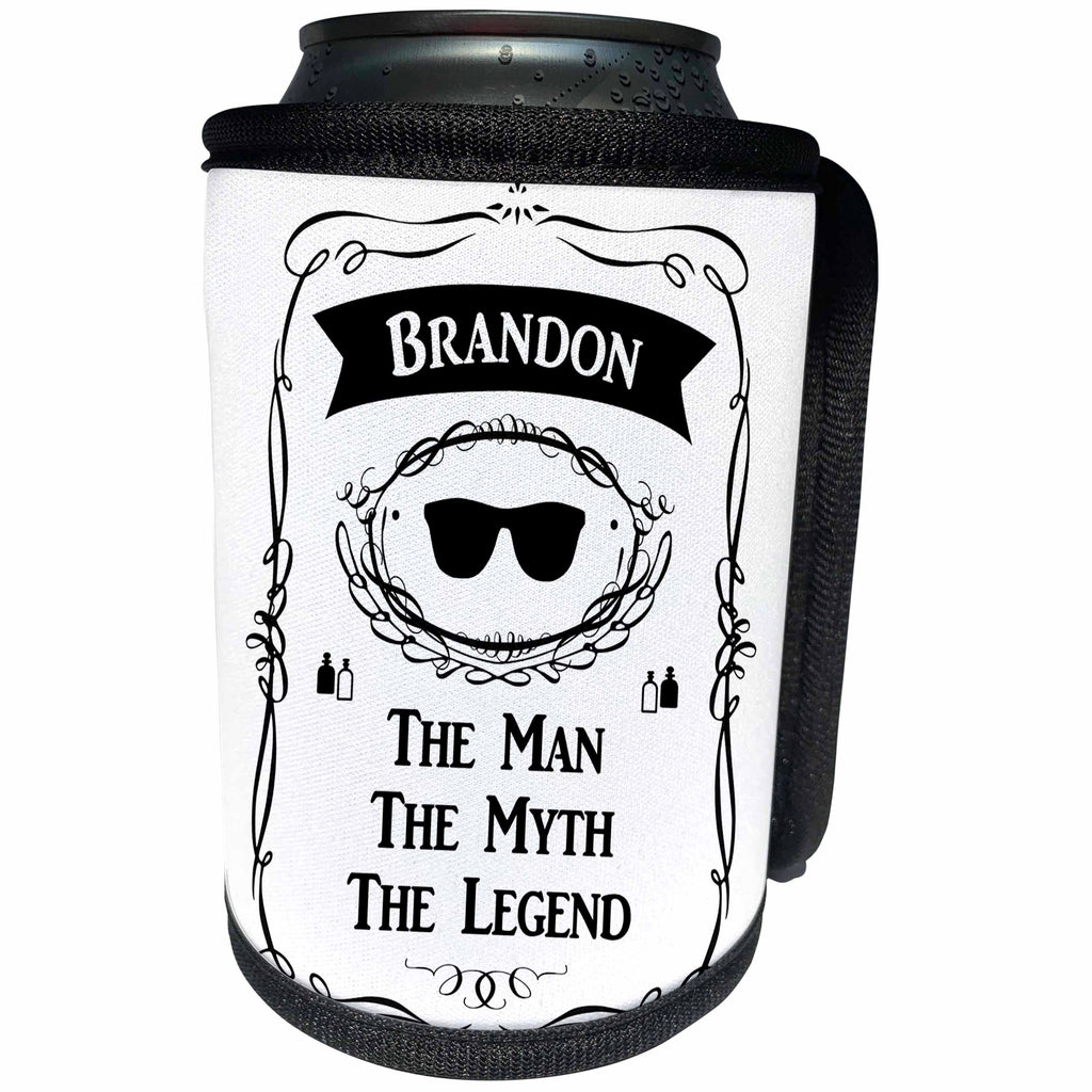 3dRose InspirationzStore The Man The Myth The Legend - Brandon The Man The Myth The Legend - personal name personalized gift - Can Cooler Bottle Wrap (cc_232243)