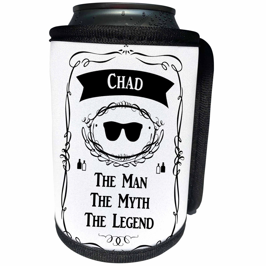 3dRose InspirationzStore The Man The Myth The Legend - Chad - The Man The Myth The Legend - personal name personalized gift - Can Cooler Bottle Wrap (cc_232253)