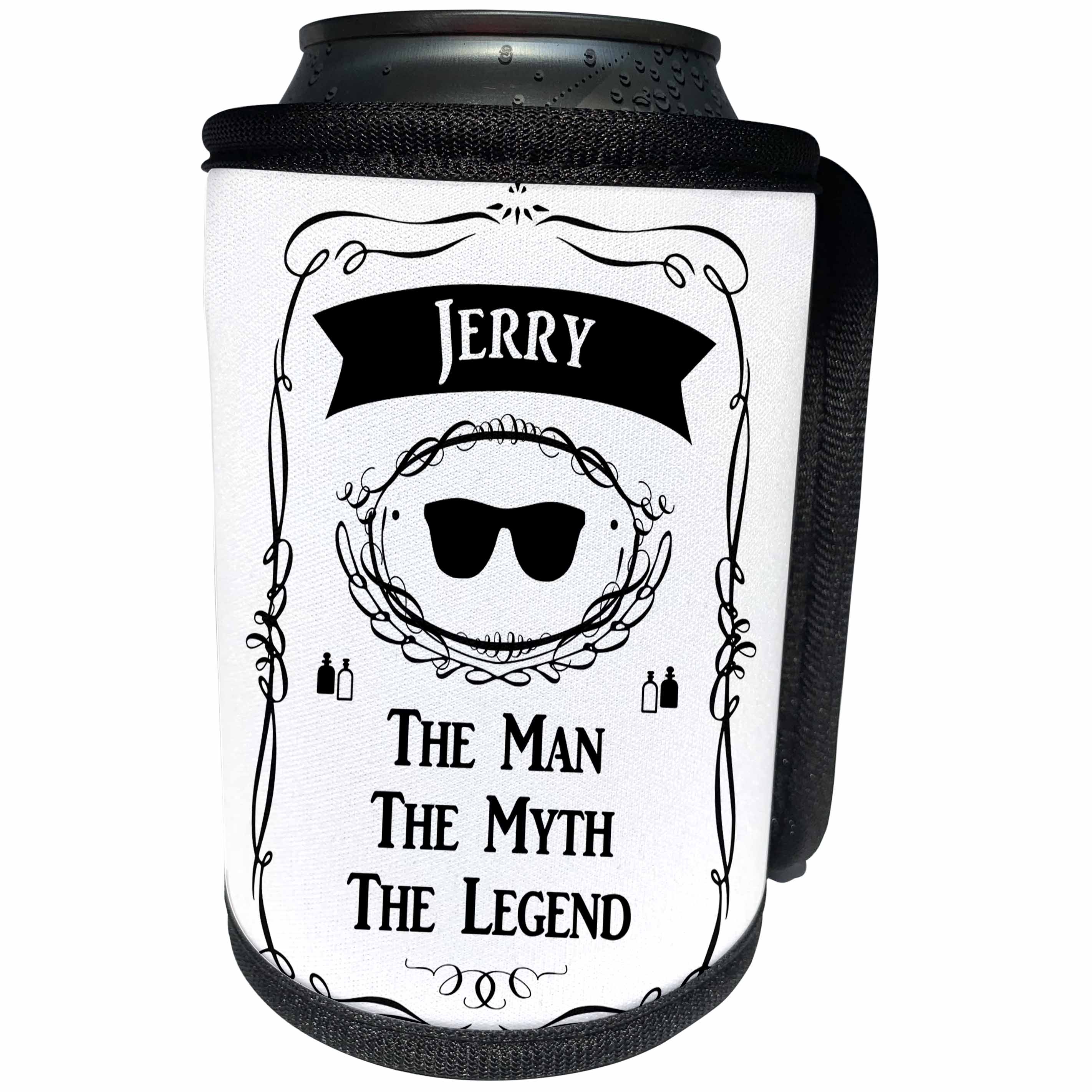 3dRose InspirationzStore The Man The Myth The Legend - Jerry - The Man The Myth The Legend - personal name personalized gift - Can Cooler Bottle Wrap (cc_232306)