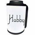 3dRose InspirationzStore Typography - Hubby text in black half of mr and mrs set - fun husband gift for him - Can Cooler Bottle Wrap (cc_232491)