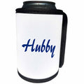 3dRose InspirationzStore Typography - Hubby text in navy blue - half of mr and mrs set - fun husband gift - Can Cooler Bottle Wrap (cc_232492)