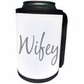 3dRose InspirationzStore Typography - Wifey fancy text in grey - wife half of mr and mrs set cute nickname - Can Cooler Bottle Wrap (cc_232494)