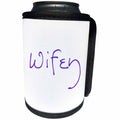 3dRose InspirationzStore Typography - Wifey handwritten-look text in purple - wife half of mr and mrs set - Can Cooler Bottle Wrap (cc_232495)