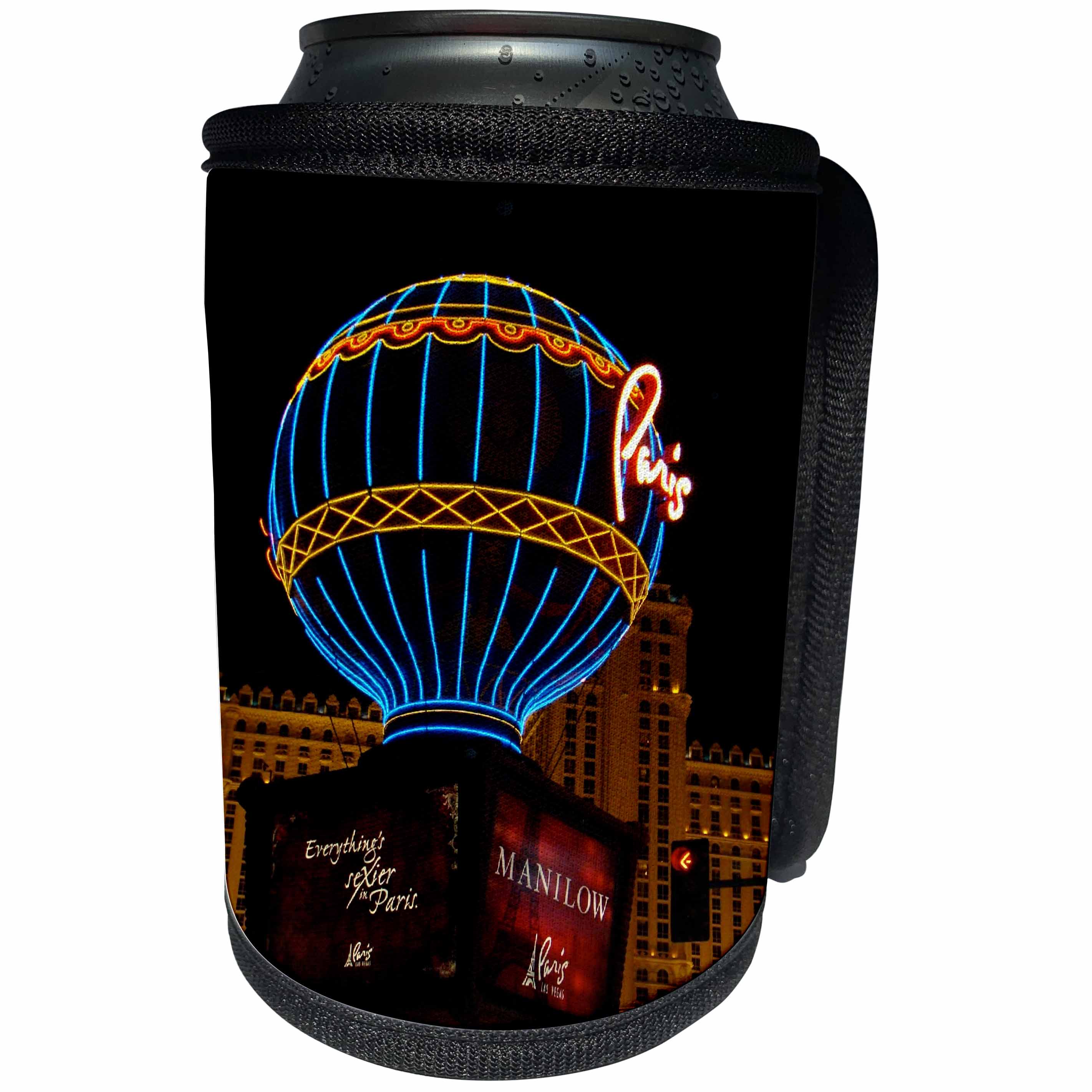 3dRose Ann Euell Las Vegas - Paris Hot Air Balloon - Can Cooler Bottle Wrap (cc_23251)