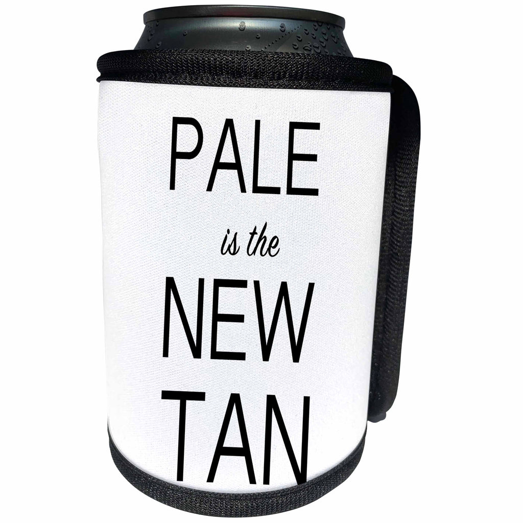 3dRose Tory Anne Collections Quotes - PALE IS THE NEW TAN - Can Cooler Bottle Wrap (cc_232981)