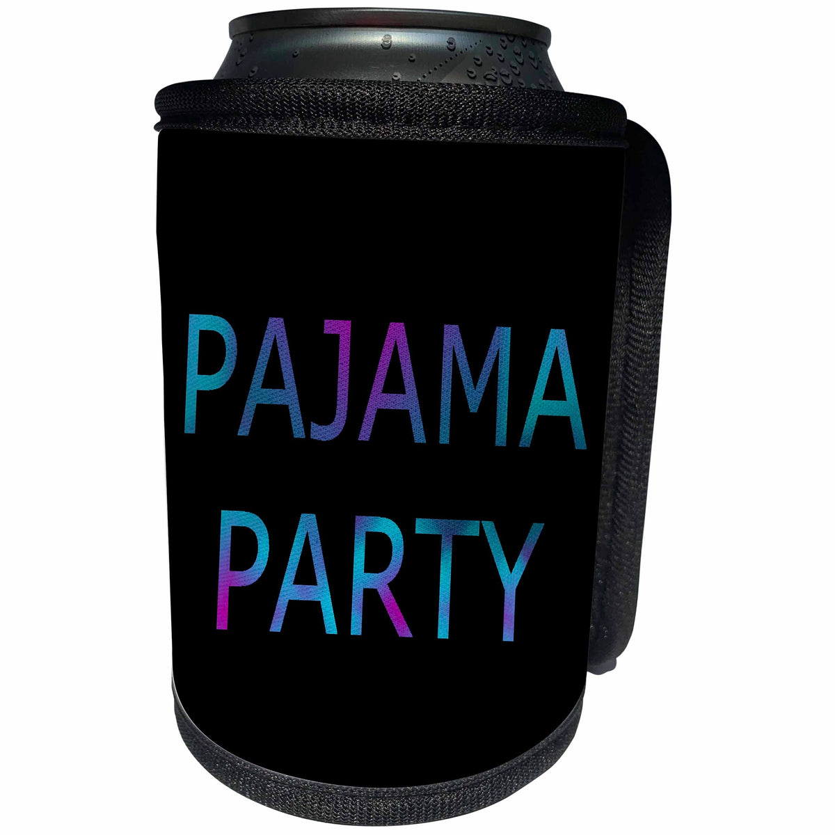 3dRose Tory Anne Collections Quotes - PAJAMA PARTY - Can Cooler Bottle Wrap (cc_232985)