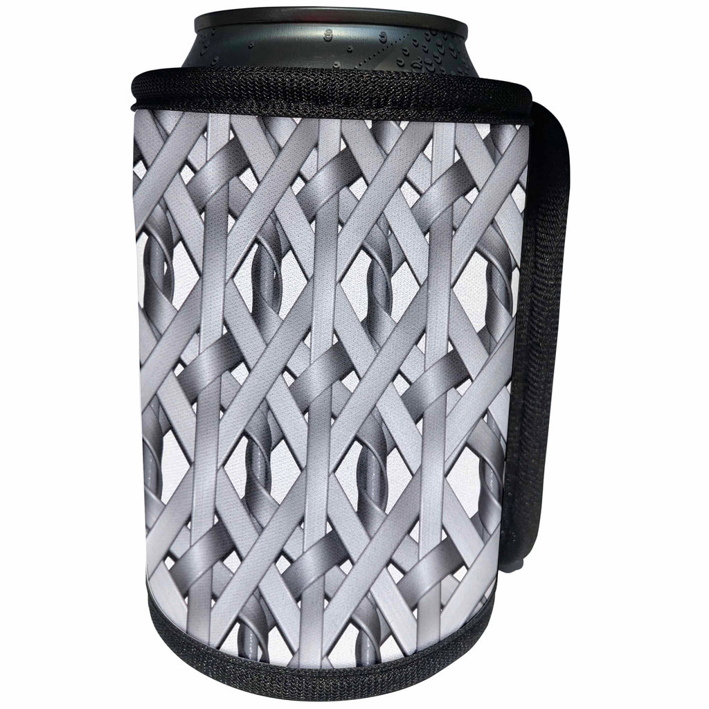 3dRose Florene - Textures III - Image of Silver Interlocking Chain - Can Cooler Bottle Wrap (cc_232991)