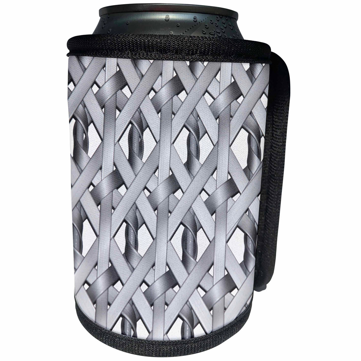 3dRose Florene - Textures III - Image of Silver Interlocking Chain - Can Cooler Bottle Wrap (cc_232991)