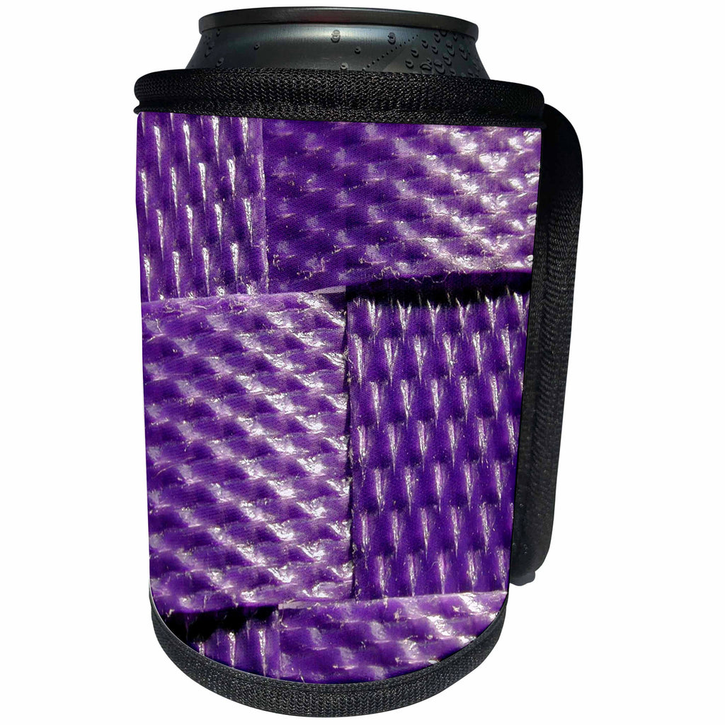 3dRose Florene - Textures III - Image of Purple Interwoven Plastic - Can Cooler Bottle Wrap (cc_232993)
