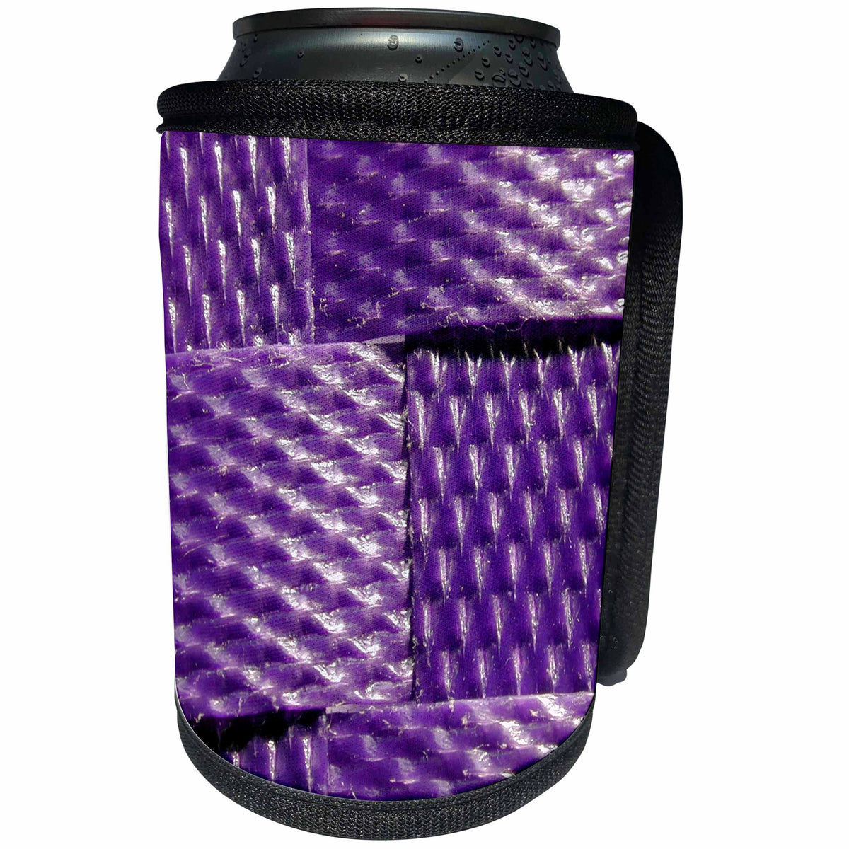 3dRose Florene - Textures III - Image of Purple Interwoven Plastic - Can Cooler Bottle Wrap (cc_232993)